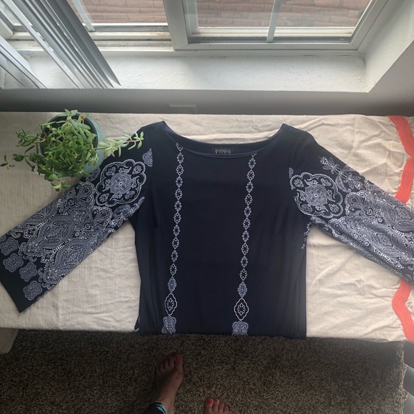 EN FOCUS - SZ 10 NAVY & WHITE DRESS - Picture 2 of 7